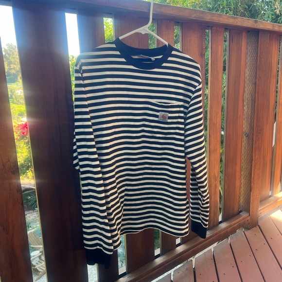 Carhartt WIP Black and White Striped Crewneck - Picture 2 of 4